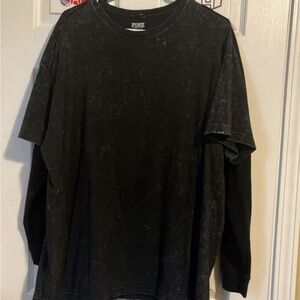 PINK Victoria's Secret Black Acid Wash Tee